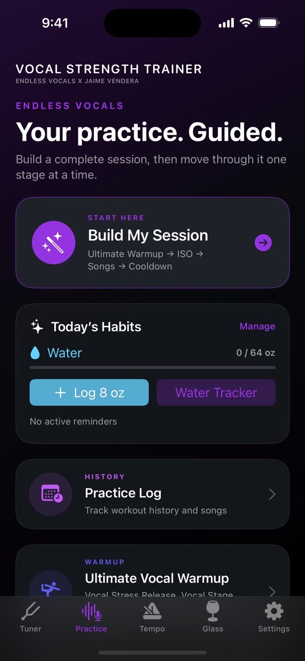 Guided practice dashboard