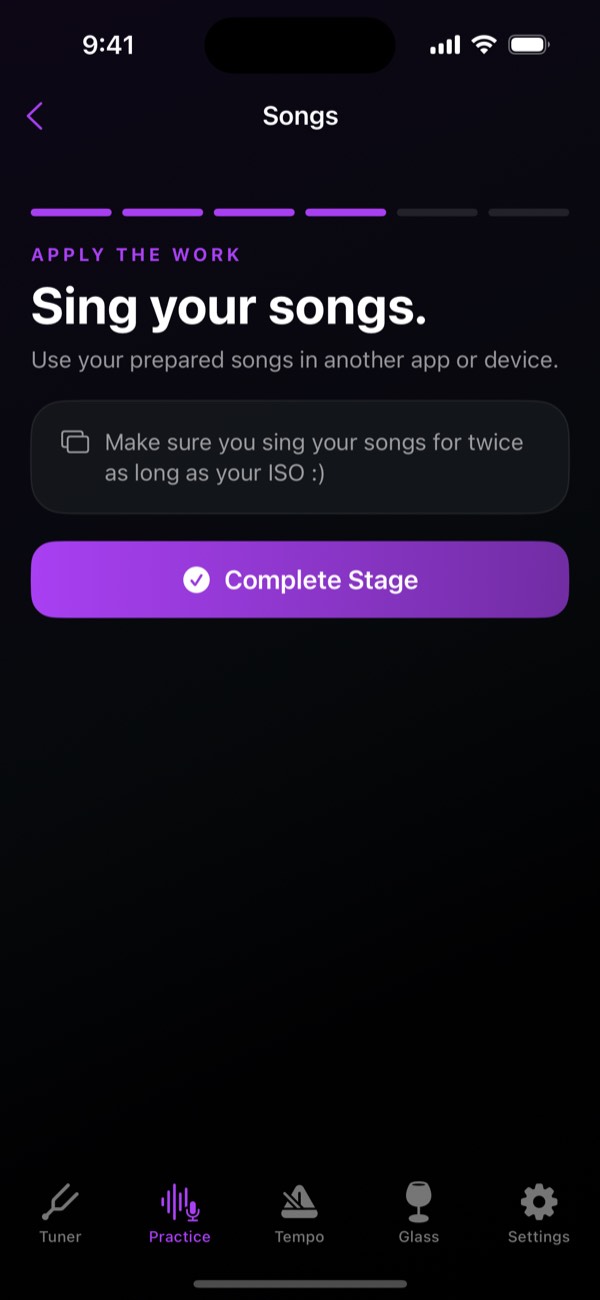 Guided song practice and vocal mixer