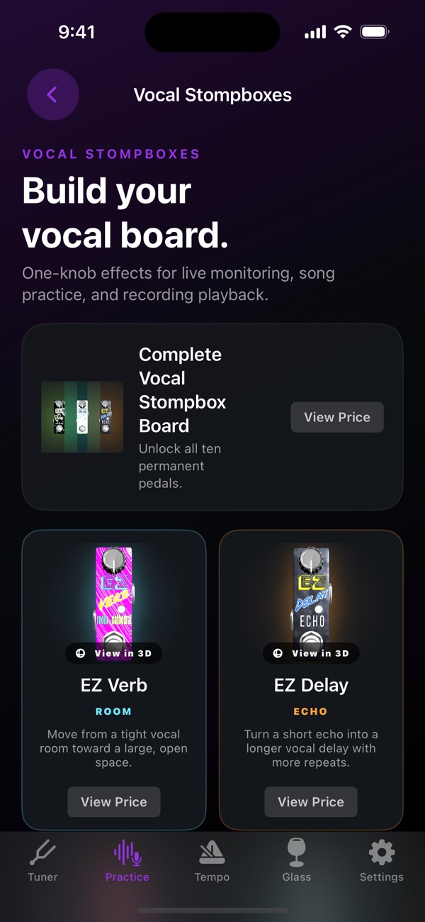 Vocal Stompboxes shop showing the expanded 15-pedal lineup